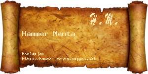 Hammer Menta névjegykártya